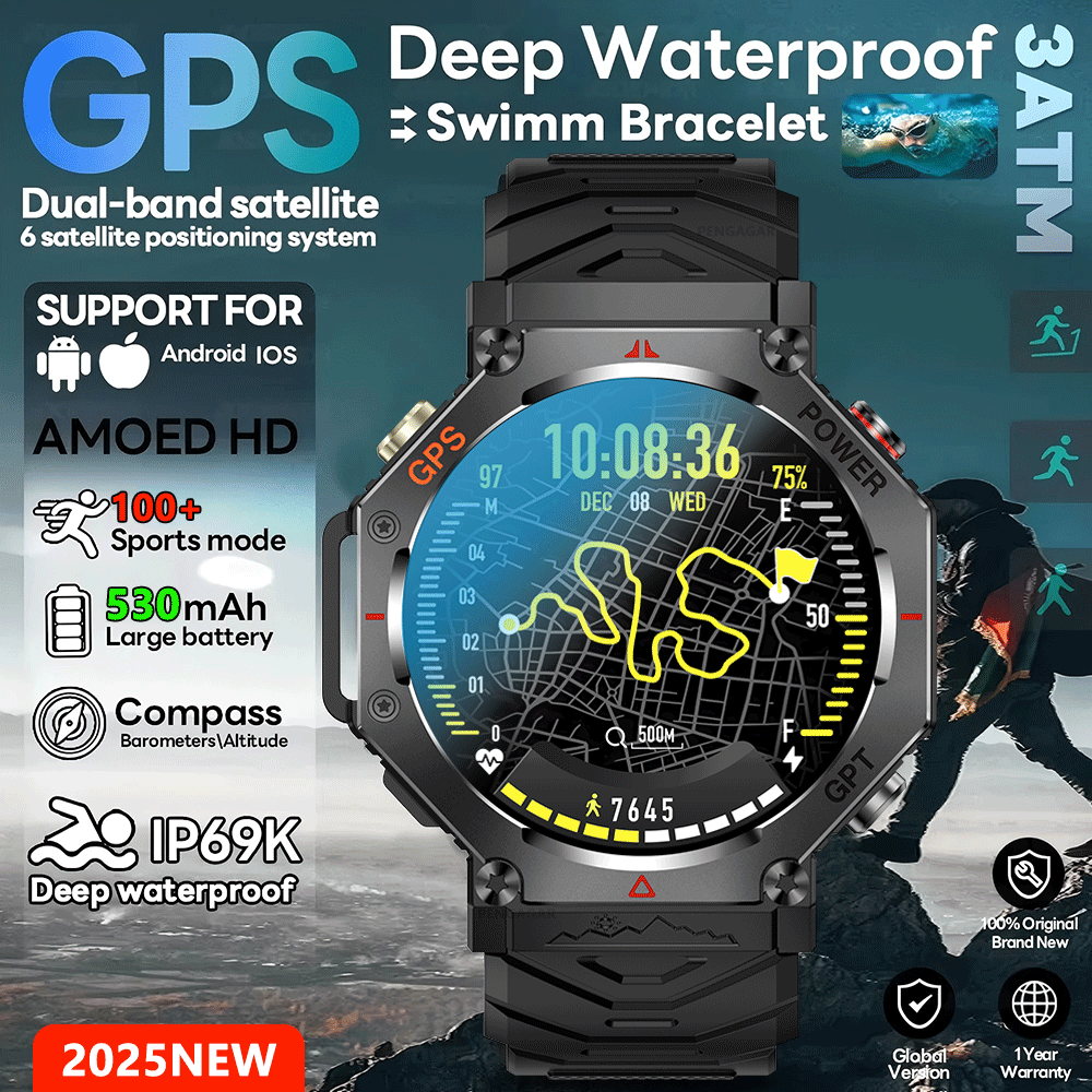 Smartwatch Rugged Watches For Men - 2026 New T-Rex 3 Ultra 10ATM