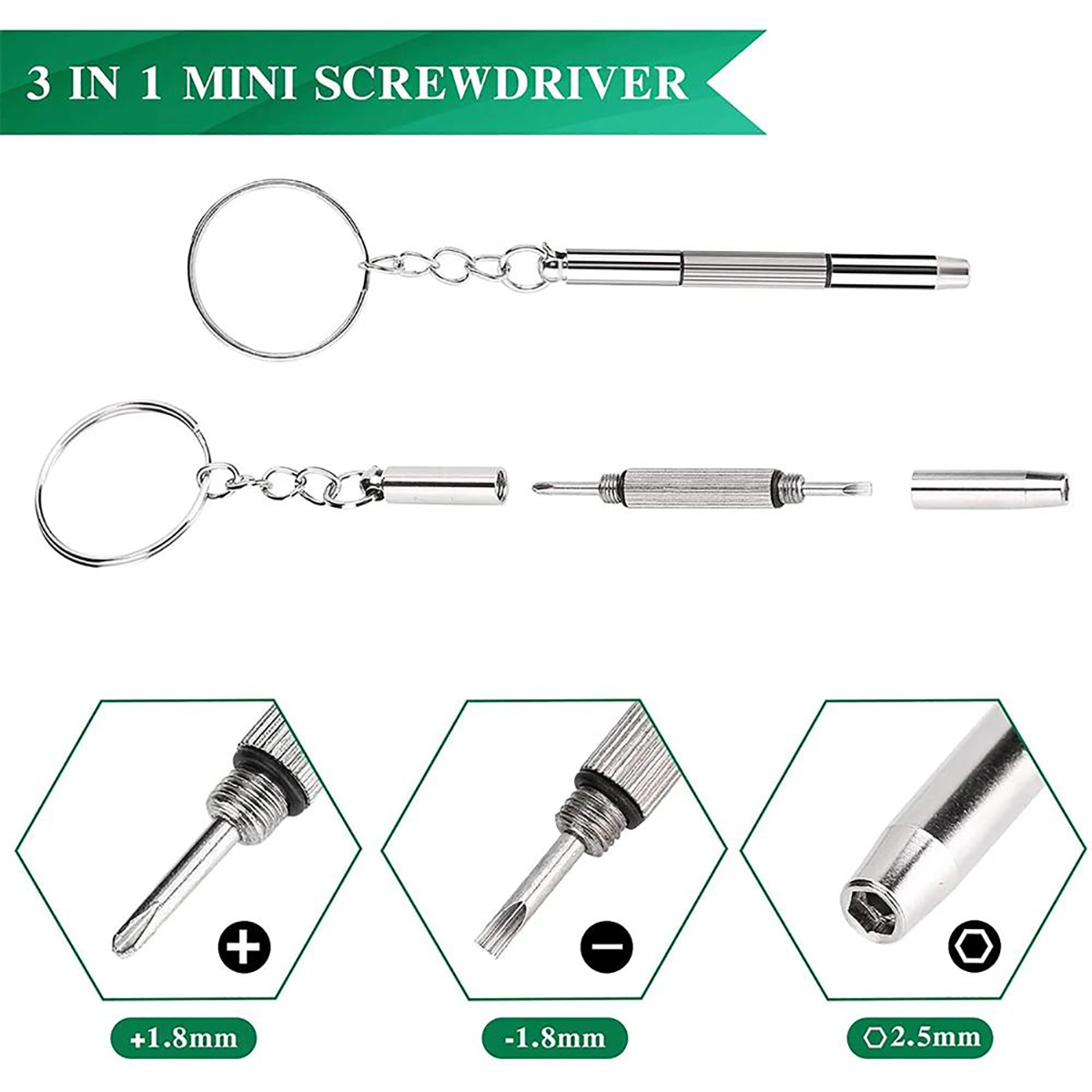 Watchmaker Screwdriver - 1/2/10pcs Mini 3 in1 Screwdriver Eyeglass