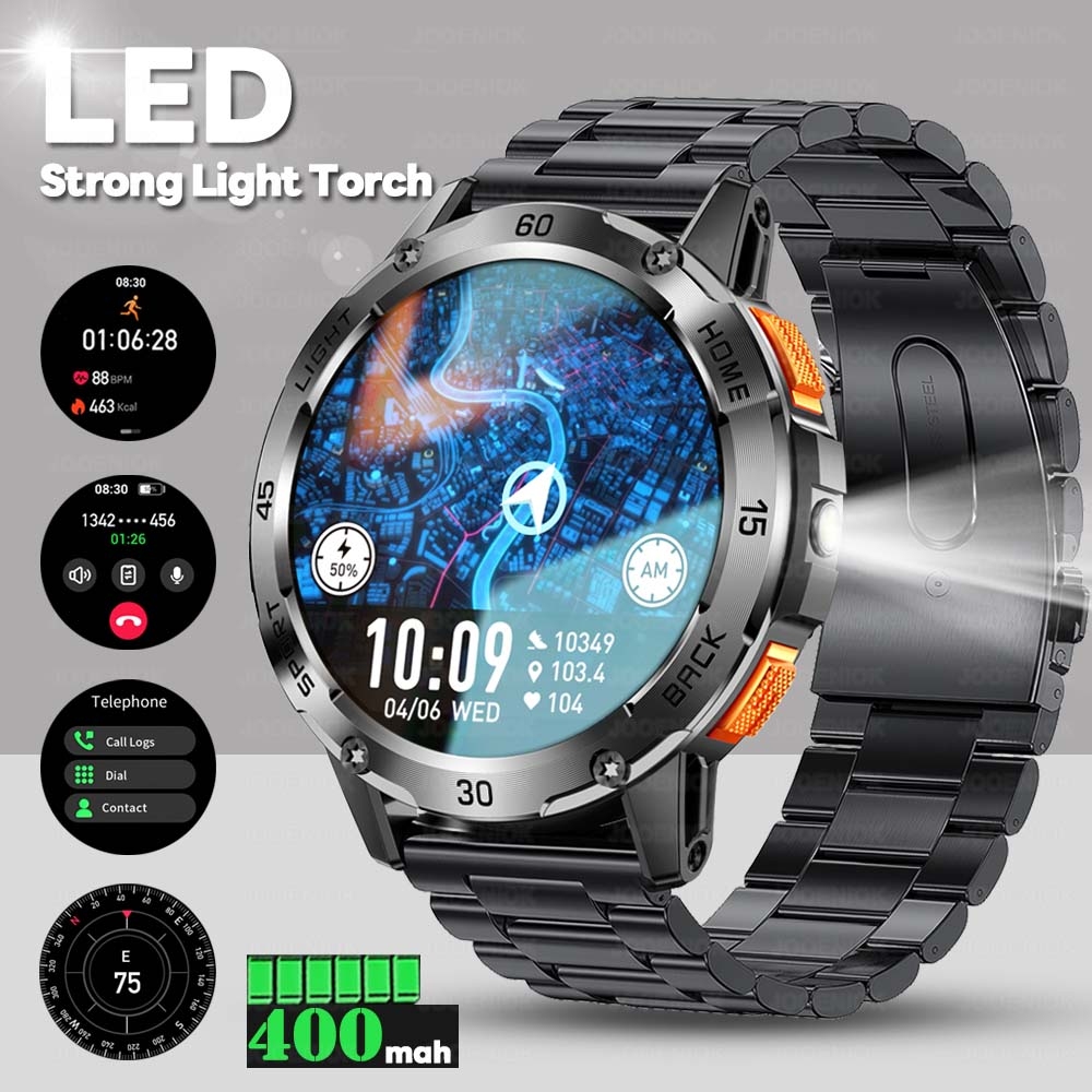 Smartwatch Rugged Watches For Men - New Rugged Military Smart Watch Men