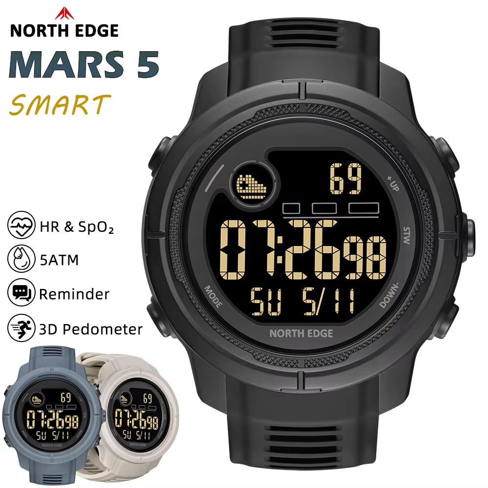 NORTH EDGE NEW MARS 5 Men's Di - đánh giá và giá Smartwatch Watches For Mens