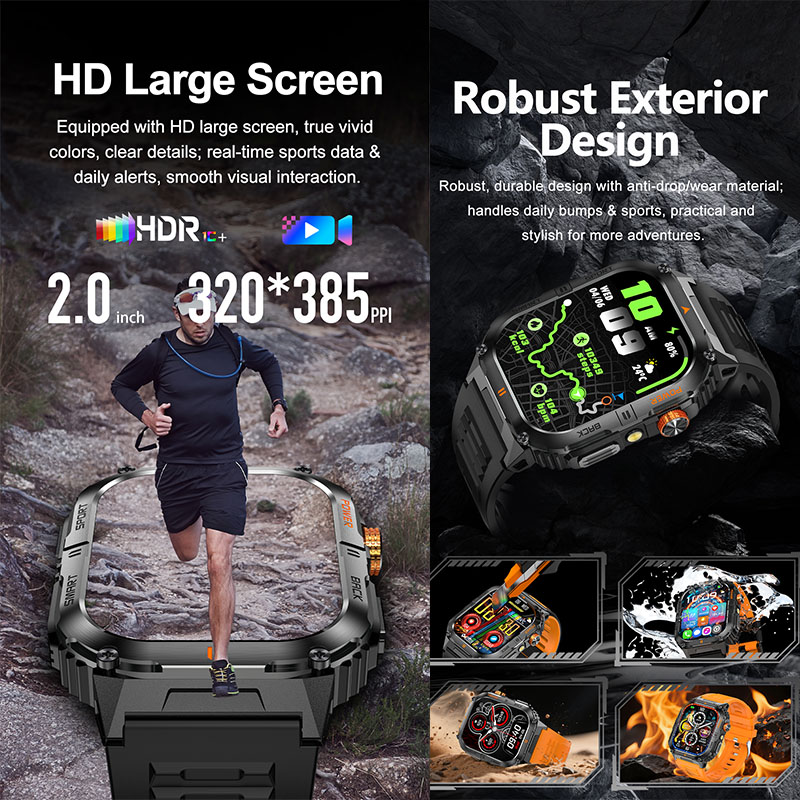 Large 1000mAh Battery Mens Out - đánh giá và giá Smartwatch Rugged Watches For Men