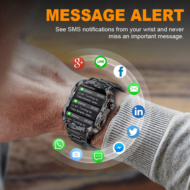 LIGE 2025 Rugged Military Smar - đánh giá và giá Smartwatch Rugged Watches For Men