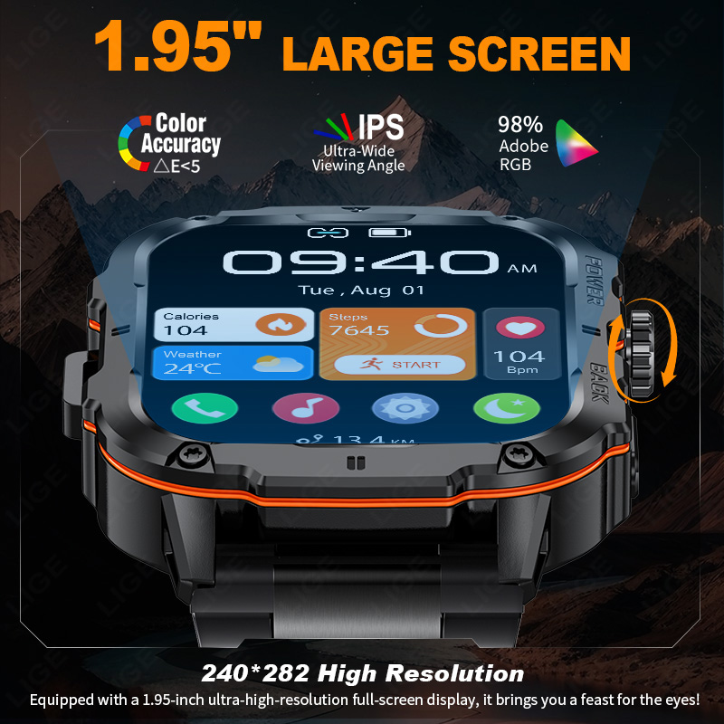 LIGE 2025 Rugged Military Smar - đánh giá và giá Smartwatch Rugged Watches For Men
