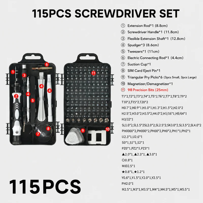 Portable 115in1 Magnetic Screw - đánh giá và giá Watchmaker Screwdriver