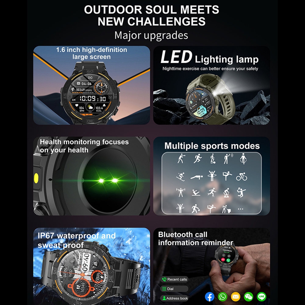 Outdoor Military Rugged Smartw - đánh giá và giá Smartwatch Rugged Watches For Men